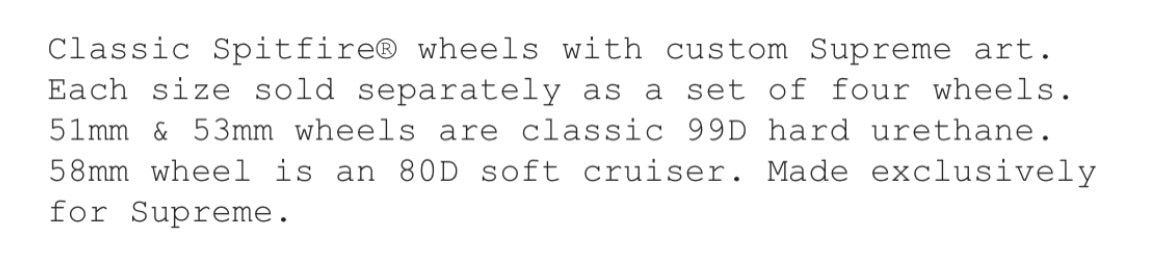 Spitfire Supreme - The Original Classics 51mm Wheels