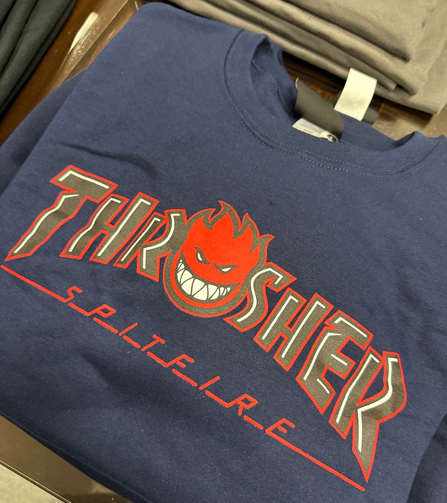 Thrasher x Spitfire - Big Head Outline Crewneck