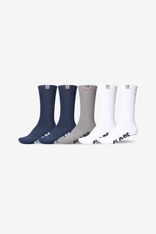 Globe Shoes - Woven Logo Hi Crew Sock - 5 pack