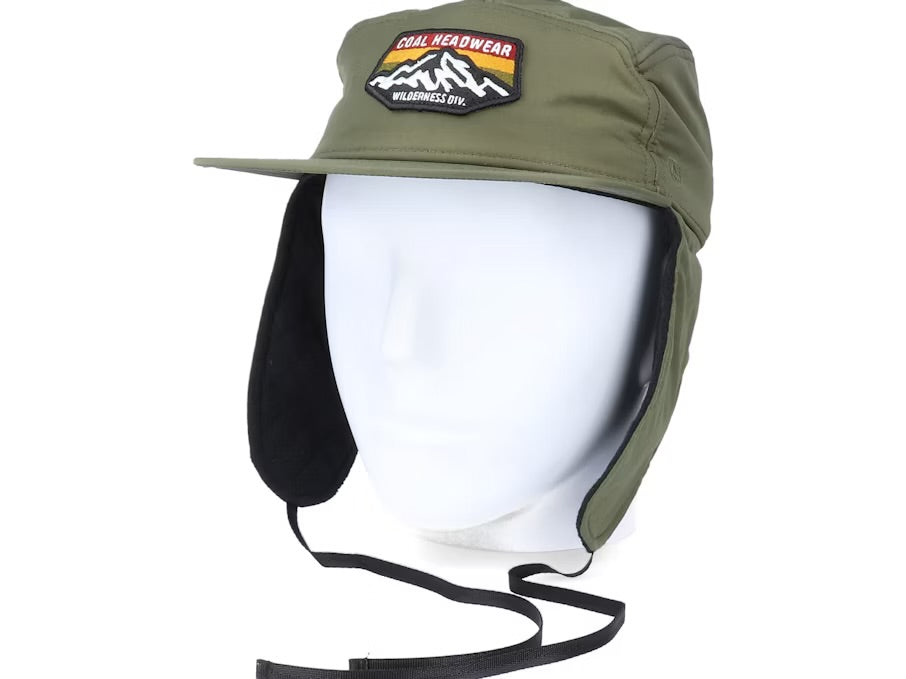Coal - The Tracker Flannel Lined 5 Panel Earflap Cap