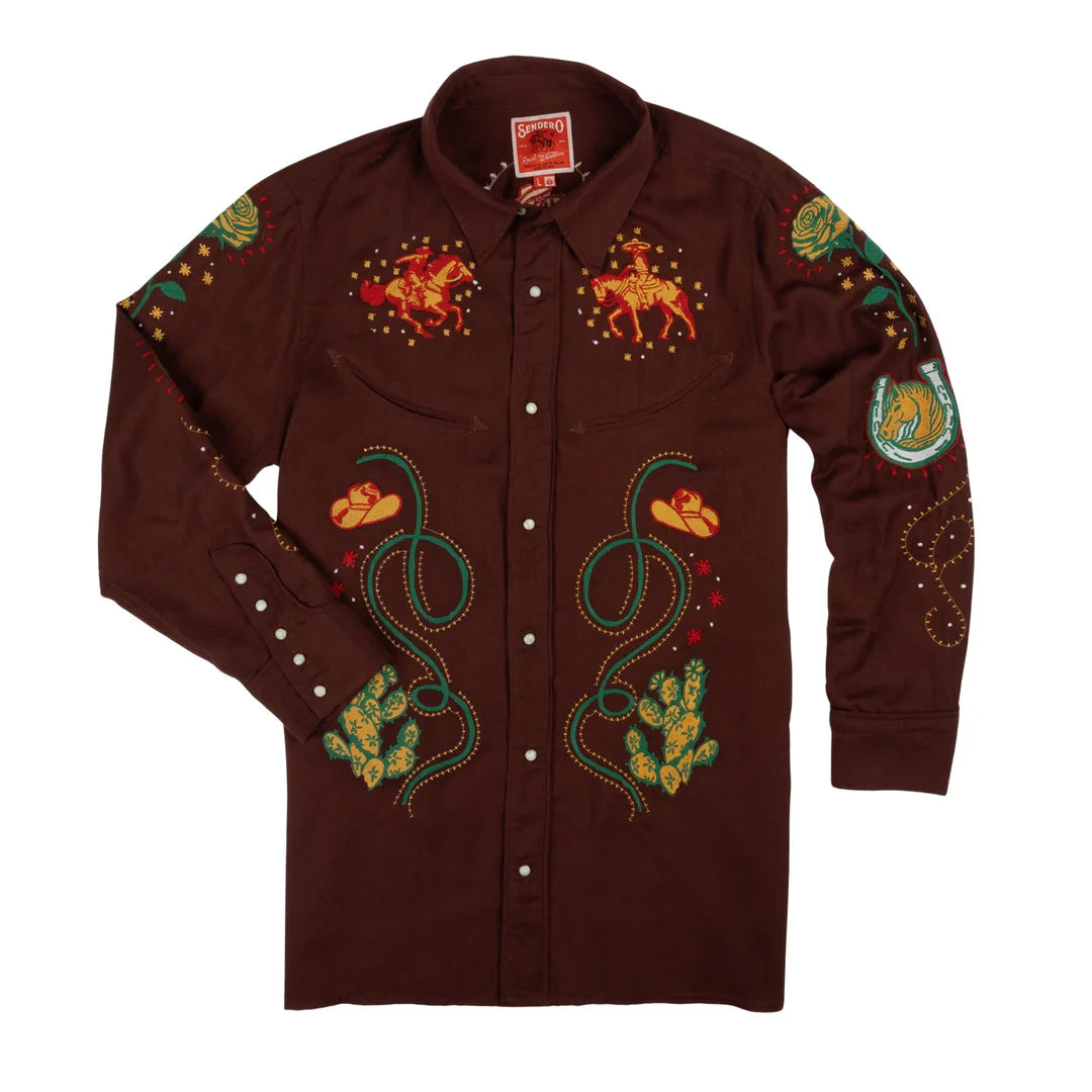 Sendero Provisions Co. - Show Pony Embroidered Western Pearl Snap Long Sleeve Shirt