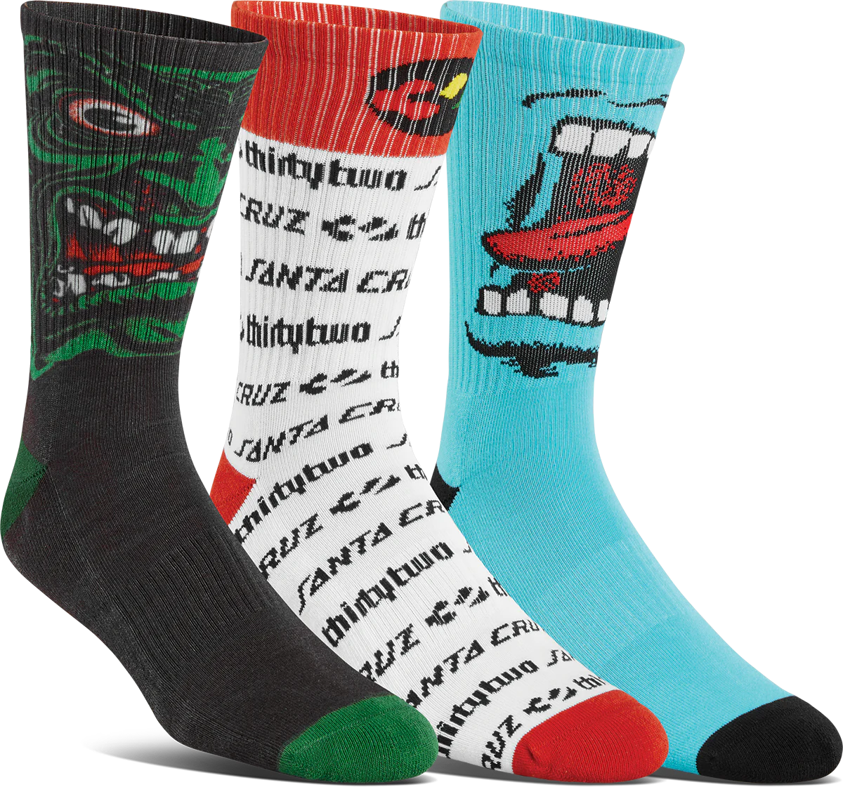 thirtytwo - Santa Cruz 3-Pack Crew Socks 2024