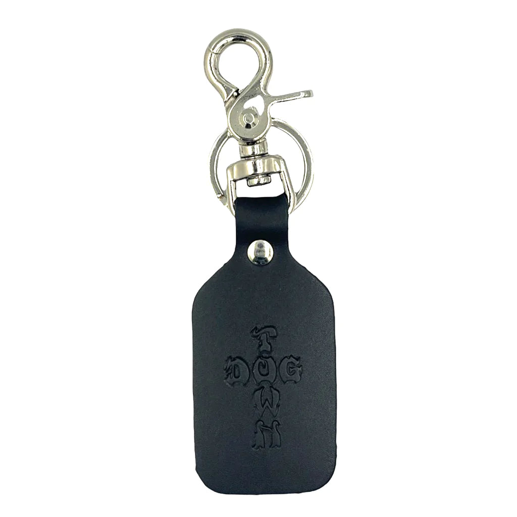 Dogtown Skateboards - Dogtown Cross Letters Leather Clip-On Keychain