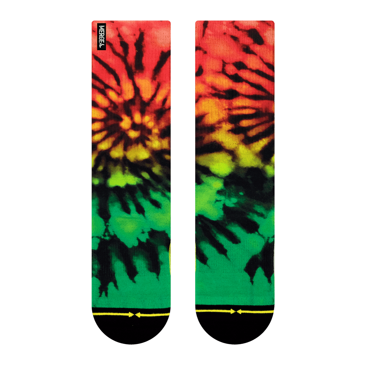 Merge 4 - Rasta Tie Dye Socks